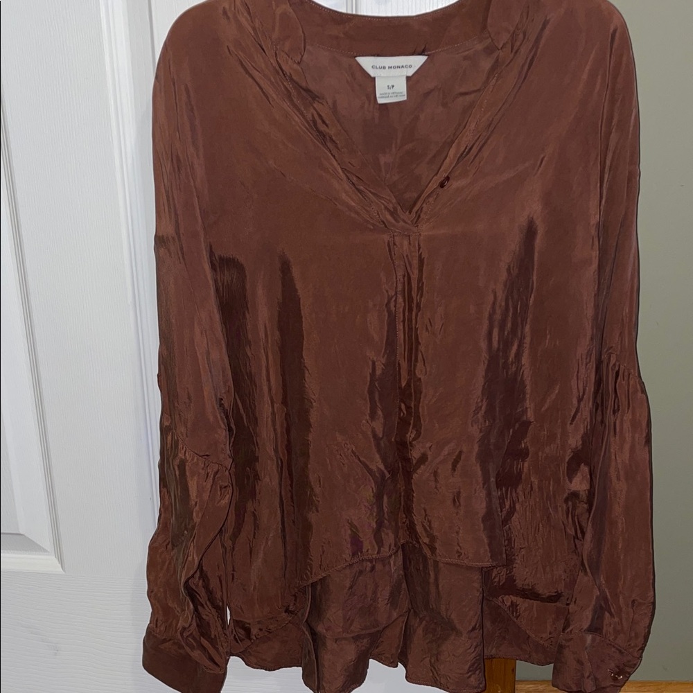 Club Monaco Shimmering Brown Blouse